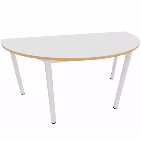 Table demi-lune Artense - l. 160 cm - piétement époxy - plateau stratifié - chant alaisé hêtre verni naturel