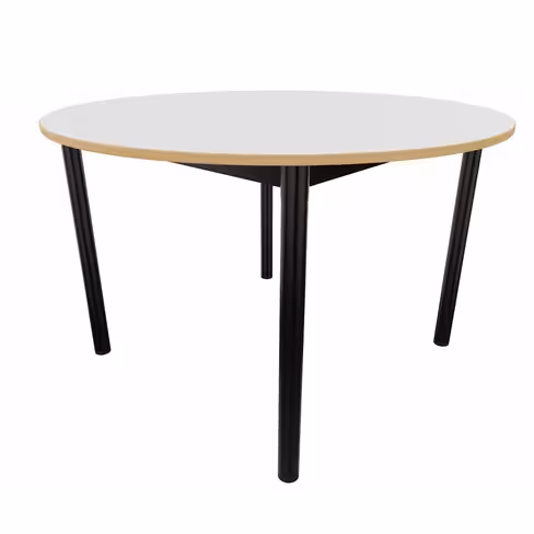 Table ronde Artense - Ø 120 cm - piétement époxy - plateau stratifié - chant alaisé hêtre verni naturel