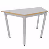 Table trapézoïdale Artense - 120 x 60 x 60 cm - piétement époxy - plateau stratifié - chant alaisé hêtre verni naturel