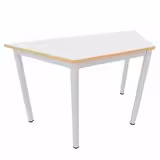 Table trapézoïdale Artense - 130 x 65 x 65 cm - piétement époxy - plateau stratifié - chant alaisé hêtre verni naturel