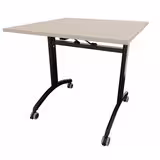 Table mobile rabattable carrée FT12 - 80 x 80 cm - piétement époxy - plateau stratifié