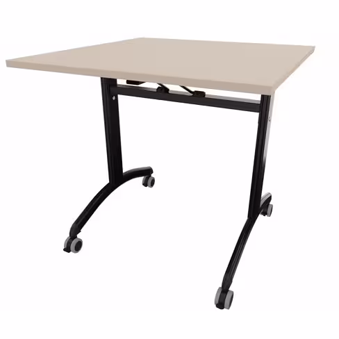 Table mobile rabattable carrée FT12 - 80 x 80 cm - piétement époxy - plateau stratifié