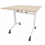 Table mobile rabattable carrée FT12 - 80 x 80 cm - piétement époxy - plateau mélaminé