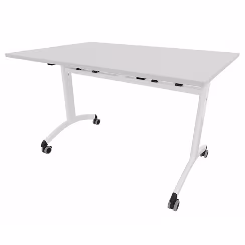 Table mobile rabattable rectangulaire FT12 - 120 x 80 cm - piétement époxy - plateau stratifié