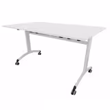 Table mobile rabattable rectangulaire FT12 - 140 x 80 cm - piétement époxy - plateau mélaminé