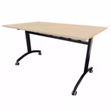 Table mobile rabattable rectangulaire FT12 - 140 x 80 cm - piétement époxy - plateau stratifié