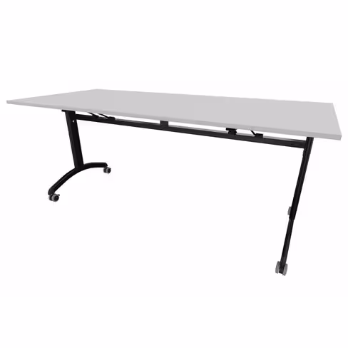 Table mobile rabattable rectangulaire FT12 - 180 x 80 cm - piétement époxy - plateau mélaminé
