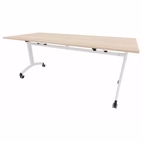 Table mobile rabattable rectangulaire FT12 - 180 x 80 cm - piétement époxy - plateau stratifié