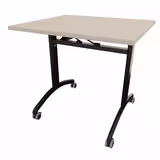 Table mobile rabattable rectangulaire FT12 - 80 x 70 cm - piétement époxy - plateau stratifié