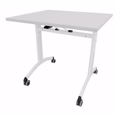 Table mobile rabattable rectangulaire FT12 - 80 x 70 cm - piétement époxy - plateau mélaminé