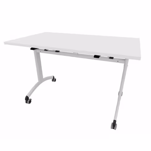 Table mobile rabattable rectangulaire FT12 - 120 x 70 cm - piétement époxy - plateau mélaminé