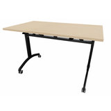 Table mobile rabattable rectangulaire FT12 - 120 x 70 cm - piétement époxy - plateau stratifié