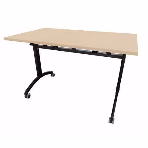Table mobile rabattable rectangulaire FT12 - 120 x 70 cm - piétement époxy - plateau stratifié