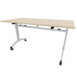Table mobile rabattable rectangulaire FT12 - 140 x 70 cm - piétement époxy - plateau stratifié