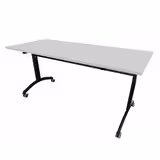 Table mobile rabattable rectangulaire FT12 - 160 x 70 cm - piétement époxy - plateau mélaminé