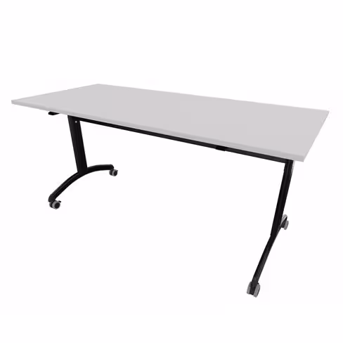 Table mobile rabattable rectangulaire FT12 - 160 x 70 cm - piétement époxy - plateau mélaminé