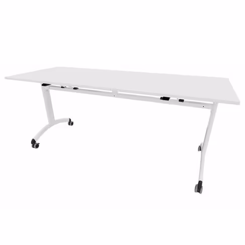 Table mobile rabattable rectangulaire FT12 - 180 x 70 cm - piétement époxy - plateau mélaminé