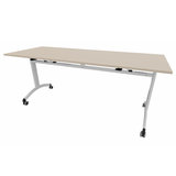 Table mobile rabattable rectangulaire FT12 - 180 x 70 cm - piétement époxy - plateau stratifié