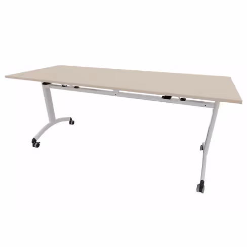 Table mobile rabattable rectangulaire FT12 - 180 x 70 cm - piétement époxy - plateau stratifié