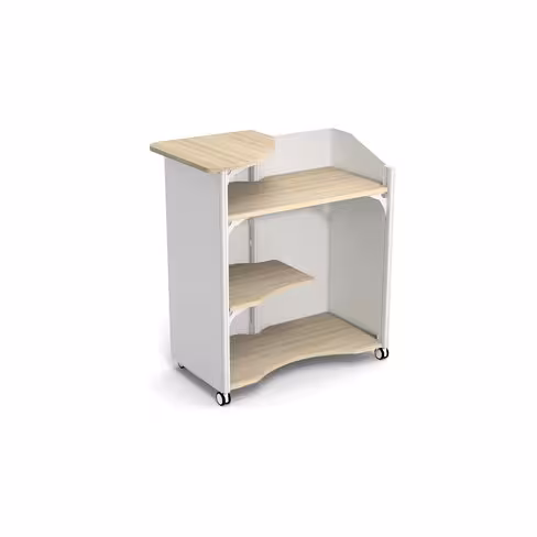 Comptoir haut mobile Satellix - l. 100 x h. 117 x pr. 56 cm - pour position debout - tablette d'accueil