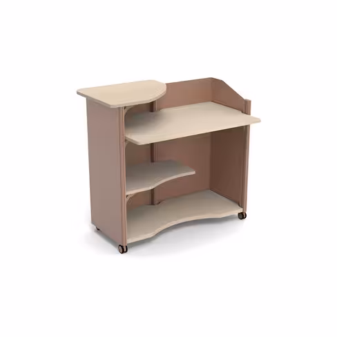 Comptoir haut mobile Satellix - l. 120 x h. 117 x pr. 74 cm - pour position debout - tablette d'accueil