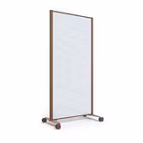 Cloison droite KP - l. 81 x h. 160 cm - polycarbonate - 2 pieds sur roulettes