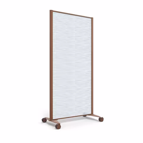 Cloison droite KP - l. 81 x h. 160 cm - polycarbonate - 2 pieds sur roulettes