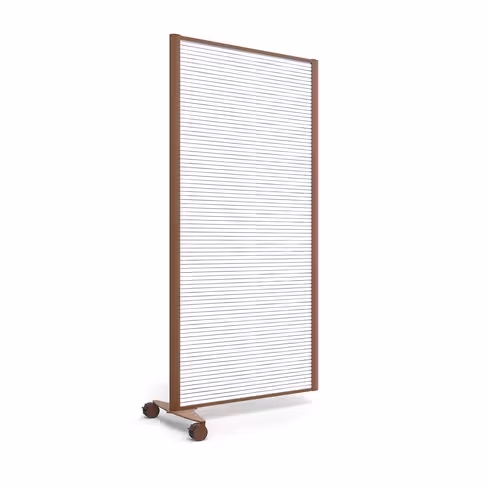Cloison droite suivante KP - l. 81 x h. 160 cm - polycarbonate - 1 pied sur roulettes