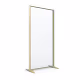 Cloison droite KP - l. 81 x h. 160 cm - verre transparent - 2 pieds stabilisateurs