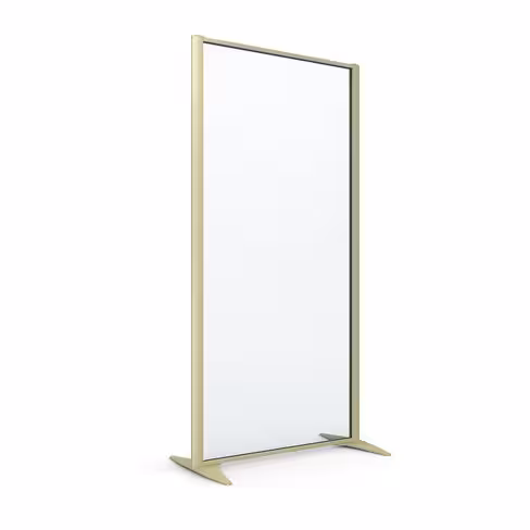 Cloison droite KP - l. 81 x h. 160 cm - verre transparent - 2 pieds stabilisateurs