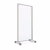 Cloison droite KP - l. 81 x h. 160 cm - verre transparent - 2 pieds sur roulettes