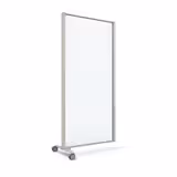 Cloison droite suivante KP - l. 81 x h. 160 cm - verre transparent - 1 pied sur roulettes