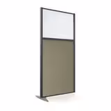 Cloison droite suivante KP - l. 81 x h. 160 cm - bas mélaminé et haut polycarbonate - 1 pied stabilisateur