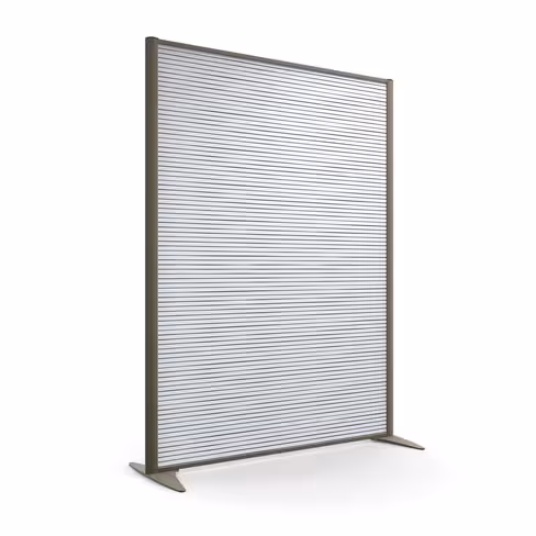 Cloison droite KP - l. 122 x h. 160 cm - polycarbonate - 2 pieds stabilisateurs