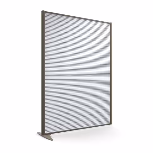 Cloison droite suivante KP - l. 122 x h. 160 cm - polycarbonate - 1 pied stabilisateur