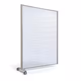 Cloison droite suivante KP - l. 122 x h. 160 cm - polycarbonate - 1 pied sur roulettes