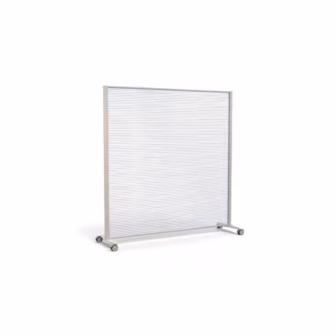 Cloison droite KP - l. 163 x h. 160 cm - polycarbonate - 2 pieds sur roulettes