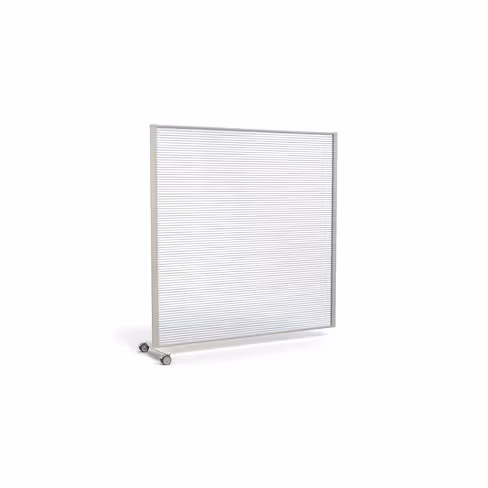 Cloison droite suivante KP - l. 163 x h. 160 cm - polycarbonate - 1 pied sur roulettes
