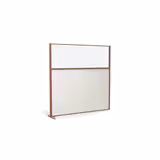 Cloison droite suivante KP - l. 163 x h. 160 cm - partie basse mélaminé et partie haute vitrée - 1 pied stabilisateur