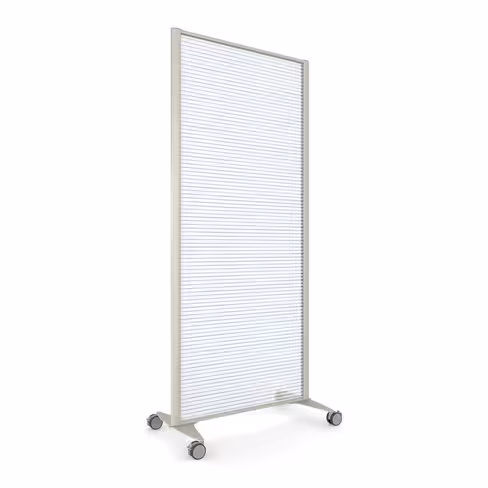 Cloison droite KP - l. 81 x h. 180 cm - polycarbonate - 2 pieds sur roulettes