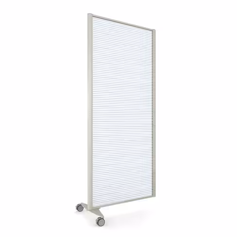 Cloison droite suivante KP - l. 81 x h. 180 cm - polycarbonate - 1 pied sur roulettes