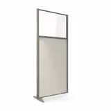 Cloison droite suivante KP - l. 81 x h. 180 cm - bas mélaminé et haut vitré - 1 pied stabilisateur