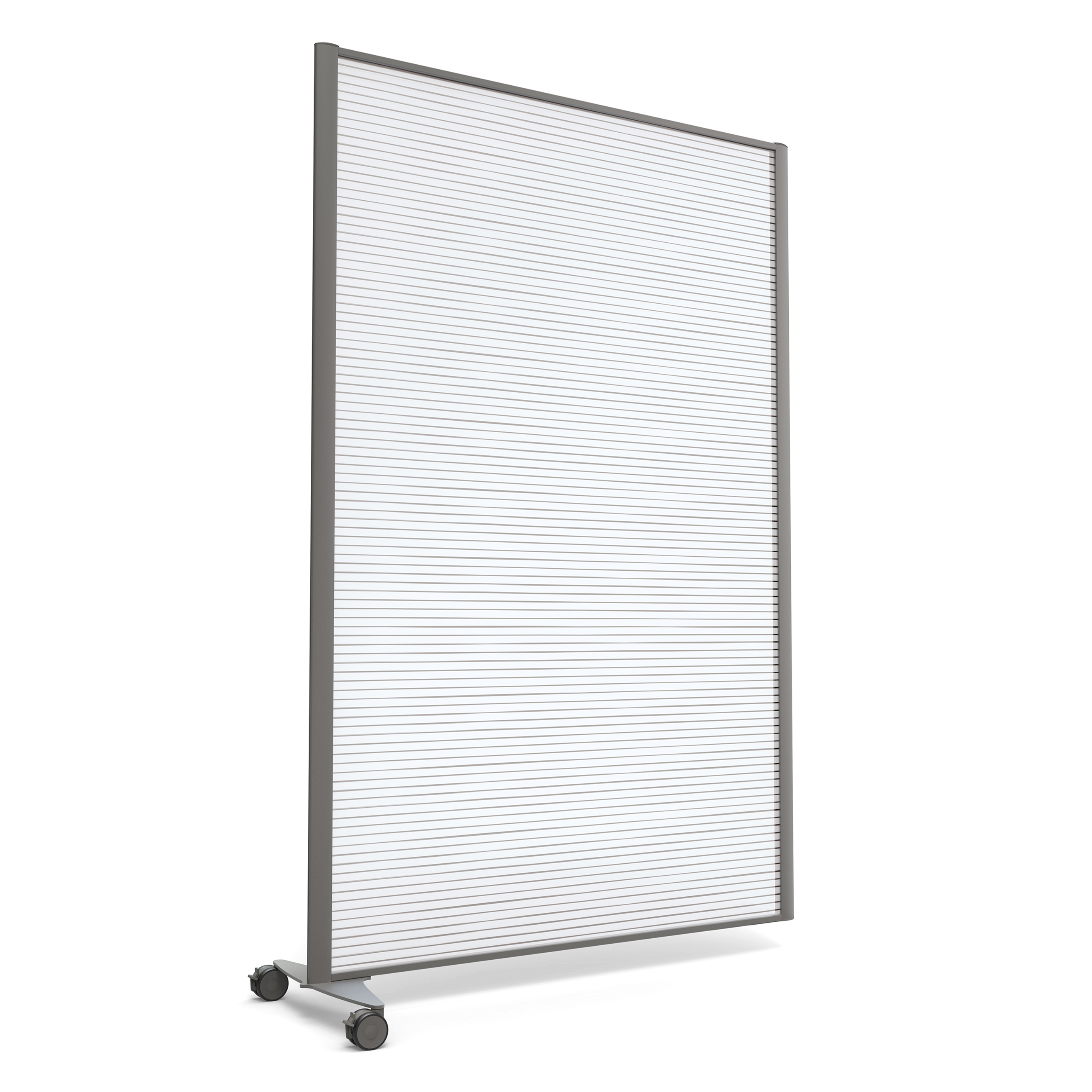 Cloison droite suivante KP - l. 122 x h. 180 cm - polycarbonate - 1 pied sur roulettes