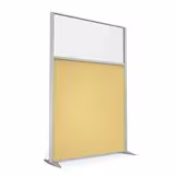 Cloison droite KP - l. 122 x h. 180 cm - partie basse mélaminé et partie haute vitrée - 2 pieds stabilisateurs