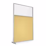 Cloison droite suivante KP - l. 122 x h. 180 cm - partie basse mélaminé et partie haute vitrée - 1 pied stabilisateur