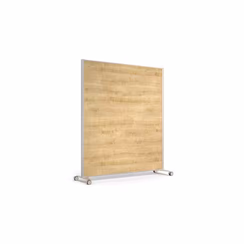 Cloison droite KP - l. 163 x h. 180 cm - mélaminé - 2 pieds sur roulettes