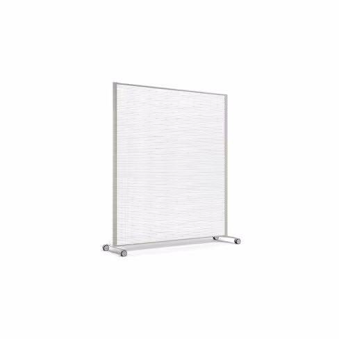 Cloison droite KP - l. 163 x h. 180 cm - polycarbonate - 2 pieds sur roulettes
