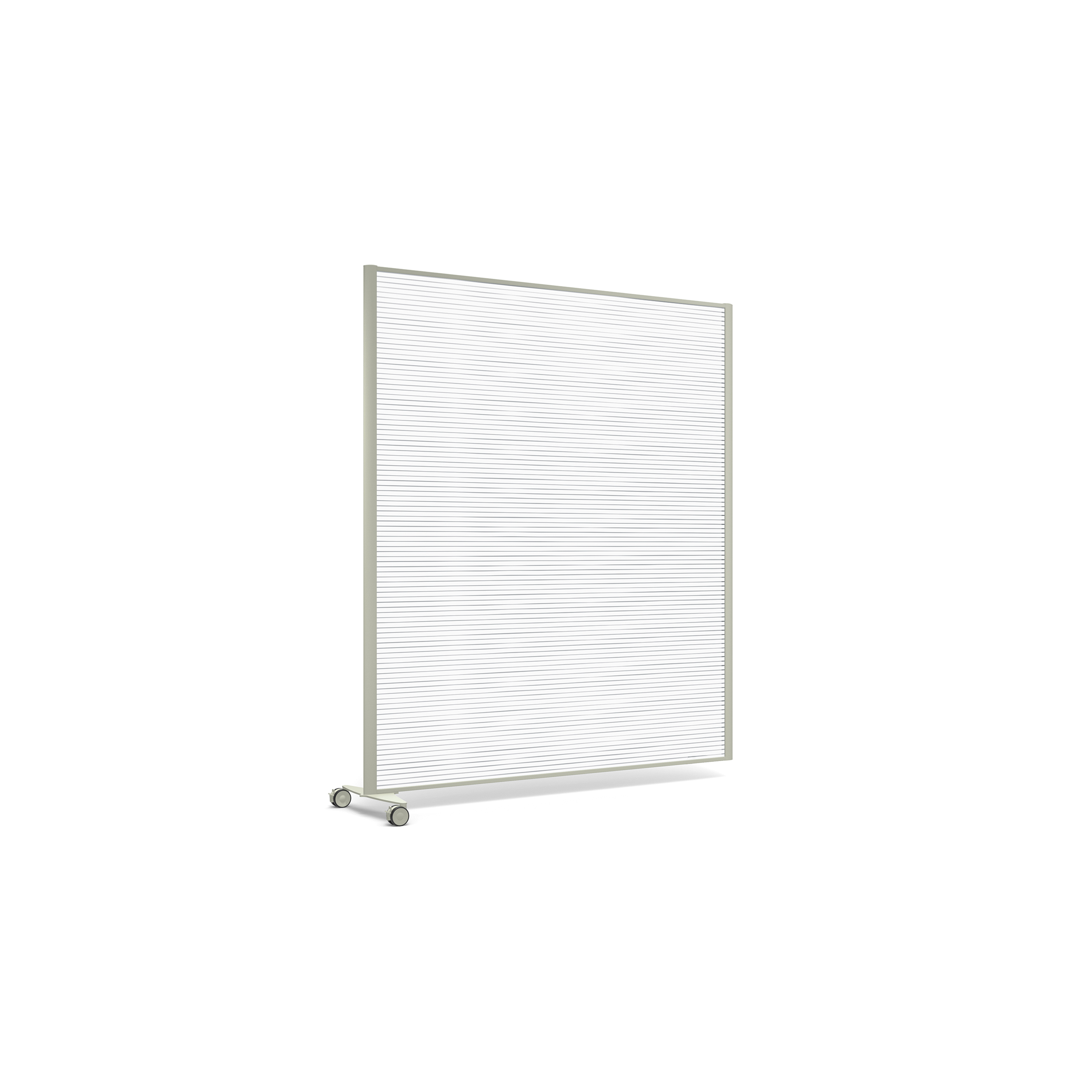 Cloison droite suivante KP - l. 163 x h. 180 cm - polycarbonate - 1 pied sur roulettes