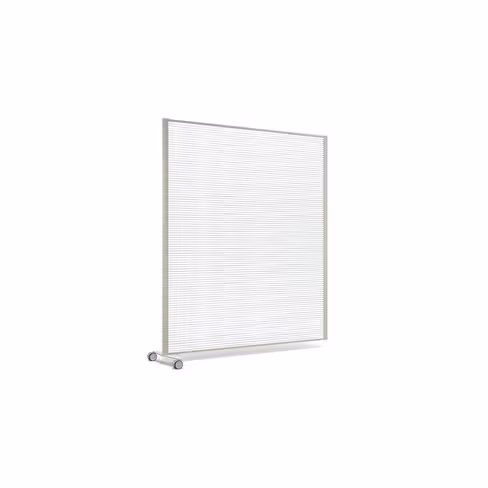 Cloison droite suivante KP - l. 163 x h. 180 cm - polycarbonate - 1 pied sur roulettes
