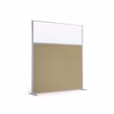 Cloison droite KP - l. 163 x h. 180 cm - bas mélaminé et haut polycarbonate - 2 pieds stabilisateurs